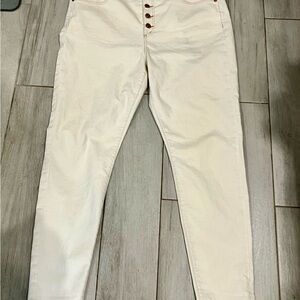 LOFT Cream Pants with Button fly